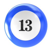 number ball 3d render png