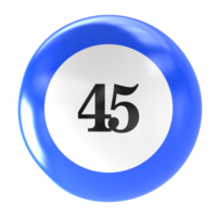 number ball 3d render png