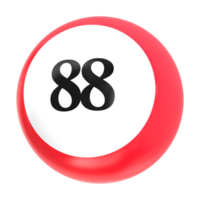 number ball 3d render png