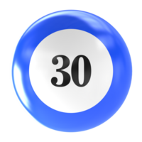 number ball 3d render png