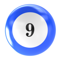 number ball 3d render png