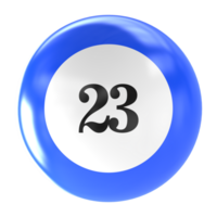 number ball 3d render png