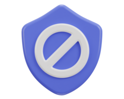 shield with security block, user ban icon isolated illustration png