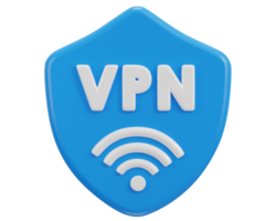 3d protéger bouclier avec vpn réseau icône png