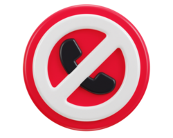 teléfono llamada prohibición, bloquear 3d representación icono ilustración png