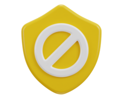 shield with security block, user ban icon isolated illustration png