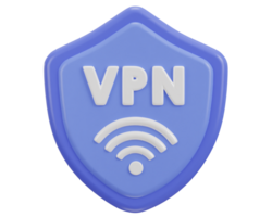 3d protéger bouclier avec vpn réseau icône png