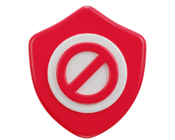 shield with security block, user ban icon isolated illustration png