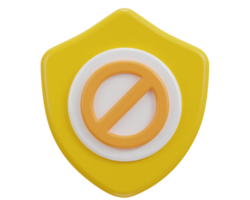 shield with security block, user ban icon isolated illustration png