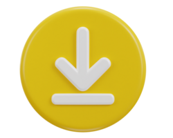 download button icon 3d rendering png