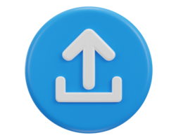 3d upload button icon png