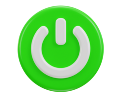 power on button icon 3d render png