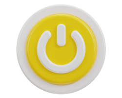 3d poder botón icono ilustración png