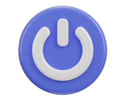 icône du bouton d'alimentation 3d png