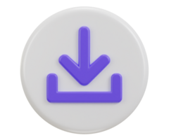 download button icon 3d rendering png