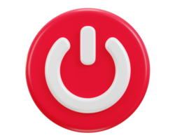poder apagado botón icono 3d representación ilustración png