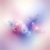 AI generated A Symphony of Blooming Fantasies in a Misty Pastel Background with flower amp bokeh effect photo