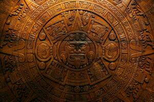 Aztec calendar or Mexican sun stone in professional quality to print or use as a background photo