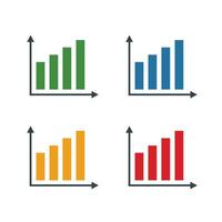 Profit Chart Symbol Design Vector. Graphs flat icons set isolated vector illustrations.