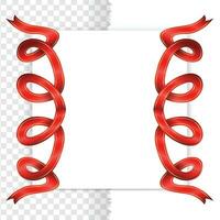 Red tag with corner ribbon, empty page template frame isolated on background vector