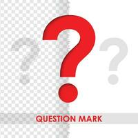 Question mark symbol design icon with long shadows vector illustration isolated on background