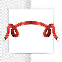 Red tag with corner ribbon, empty page template frame isolated on background vector