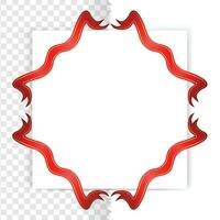 Red tag with corner ribbon, empty page template frame isolated on background vector