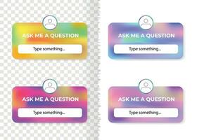 Ask me a question social media sticker, set of user interface question button template vector illustration isolated on background