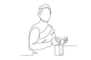 A man praying side view vector