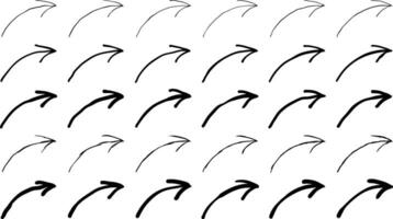 Set simple Hand drawn arrow vector icons set on white background. Arrow mark icons.