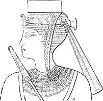 Egyptian headdress, vintage engraving. vector