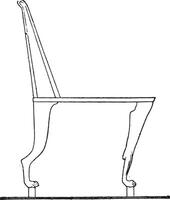 A back chair, vintage engraving. vector