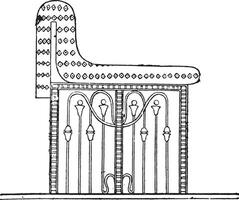 Egyptian seat, vintage engraving. vector