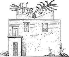 House, vintage engraving. vector