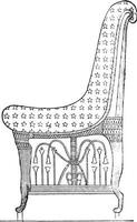 Egyptian armchair, vintage engraving. vector