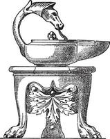 caballo cabeza lámpara, Clásico grabado. vector