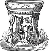 Etruscan pottery, vintage engraving. vector