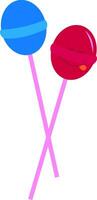 PrintBlue and pink lollipops vector illustration on white background.