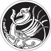 A druidic astronomical symbol of a phoenix bird vector