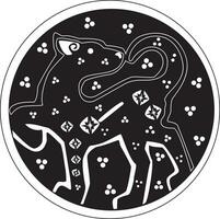 A druidic astronomical symbol of a panther vector