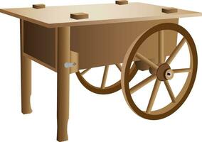 Wooden handcart illustration vector