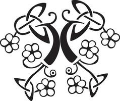 Celtic flower design vector