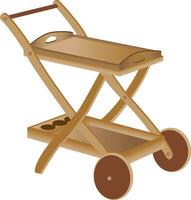 Wooden toy cart vector