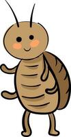 Smiling cockroach vector illustration on white background.