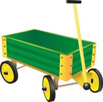 Green Toy Wagon vector