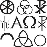 Set of christian symbols vector