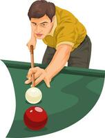 Vector of man playing billiards.