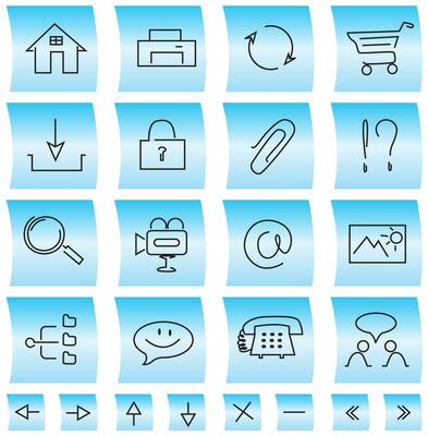 Website icons and buttons, illustration