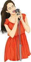 Vector of woman singing.