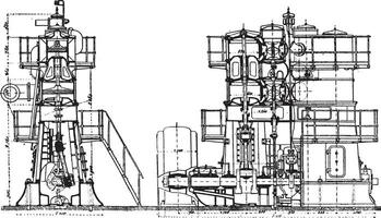 Machine Delaunay-Belleville at very high speed, vintage engraving. vector